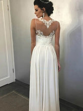 A-line Illusion Chiffon Floor-length Wedding Dress With Split Front